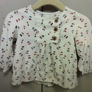 Cherry Print Kids Blouse